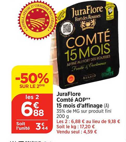 juraFlore comté aop 15 mois d'affinage