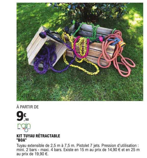 kit tuyau rétractable "boa" rain