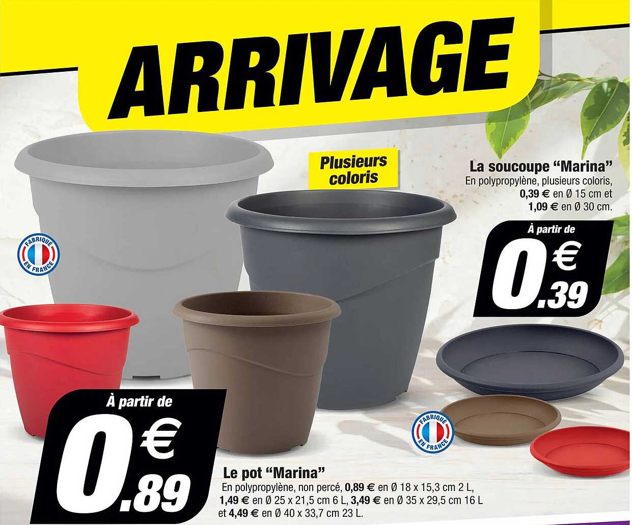 la soucoupe "marina", le pot "marina"