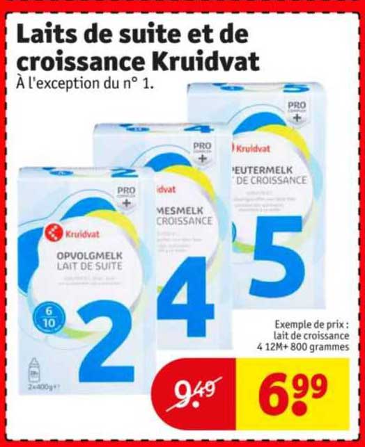 laits de suite et de croissance kruidvat