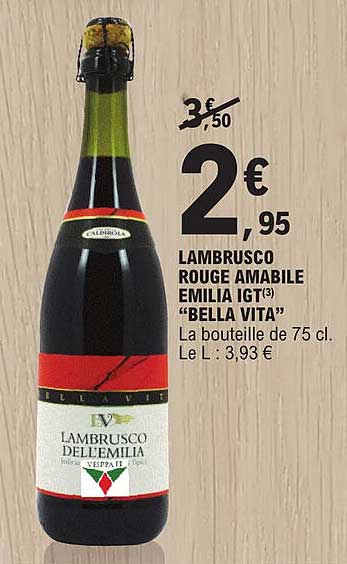 Lambrusco Rouge Amabile Emilia Igt "bella Vita"