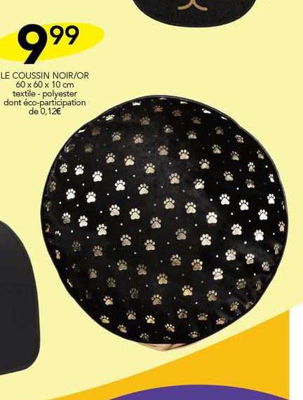 le coussin noir/or