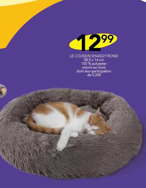 le coussin shaggy rond