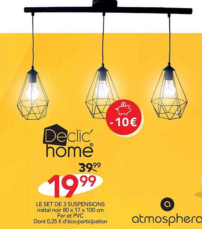 le set de 3 suspensions declic' home