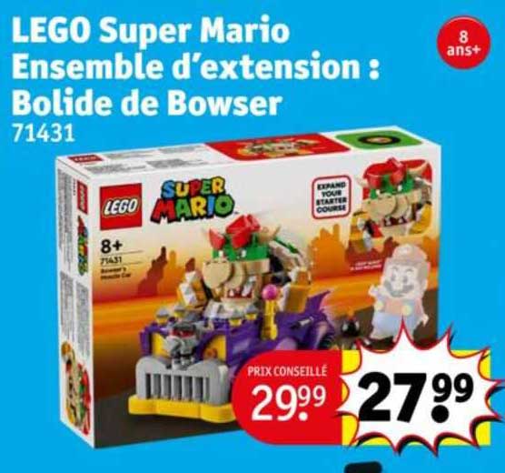 lego super mario ensemble d'extension : bolide de bowser
