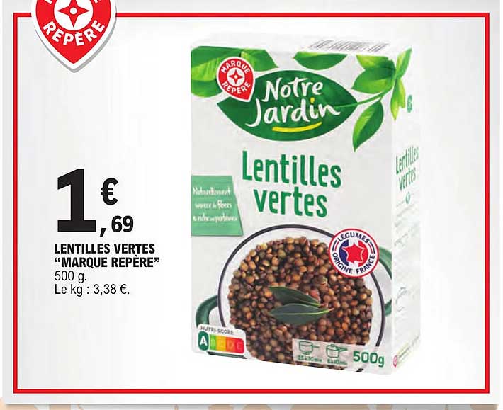 lentilles vertes "marque repère"