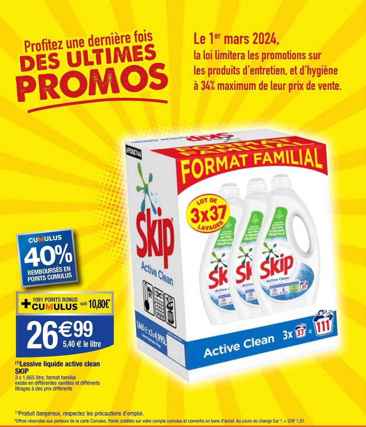 Lessive Liquide Active Clean Skip