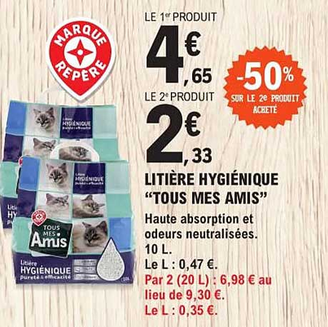 litière hygiénique "tous mes amis"