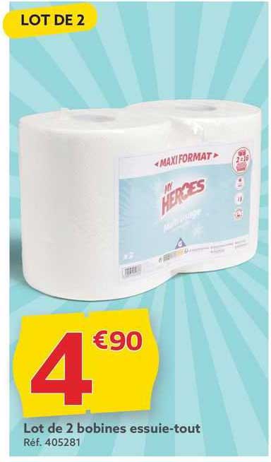 lot de 2 bobines essuie-tout