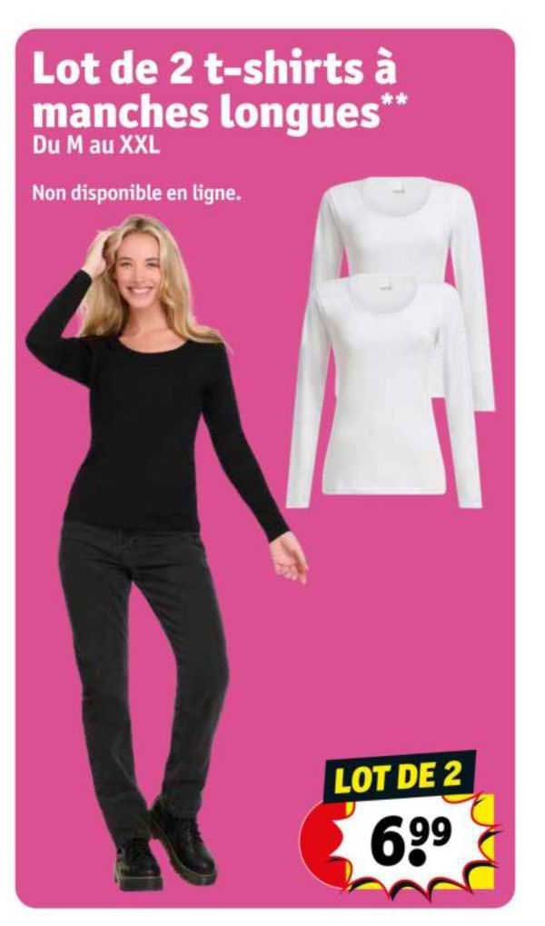 lot de 2 t-shirts à manches longues