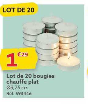 lot de 20 bougies chauffe plat