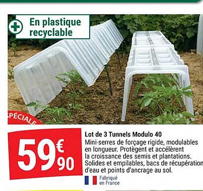 lot de 3 tunnels modulo 40