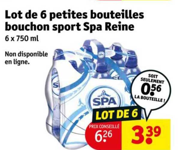 lot de 6 petites bouteilles bouchon sport spa reine