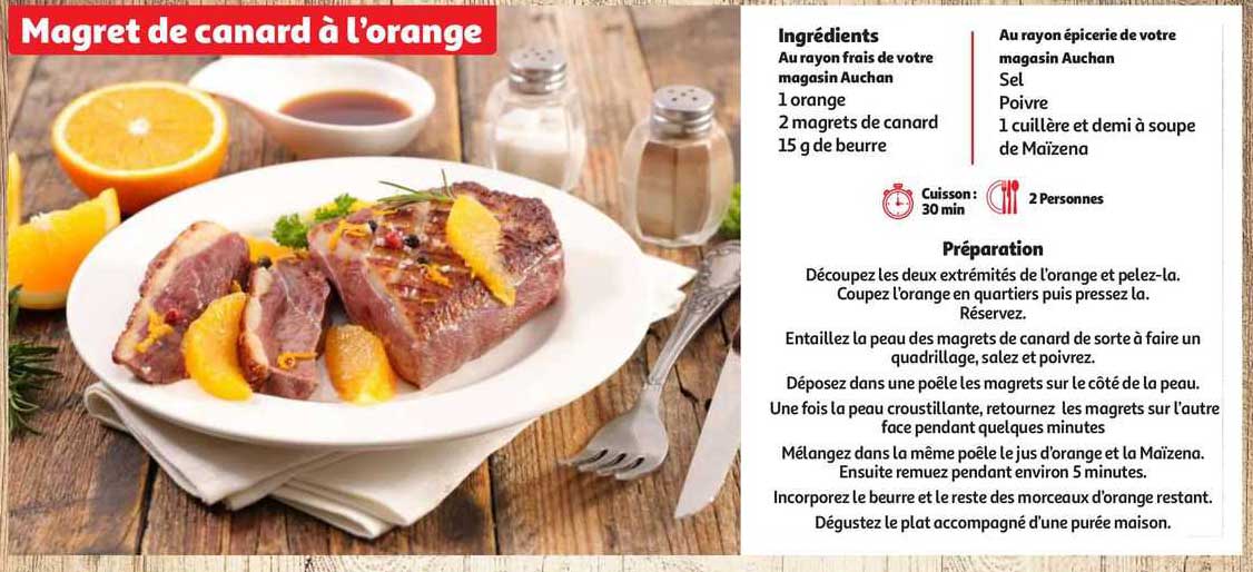 magret de canard à l'orange