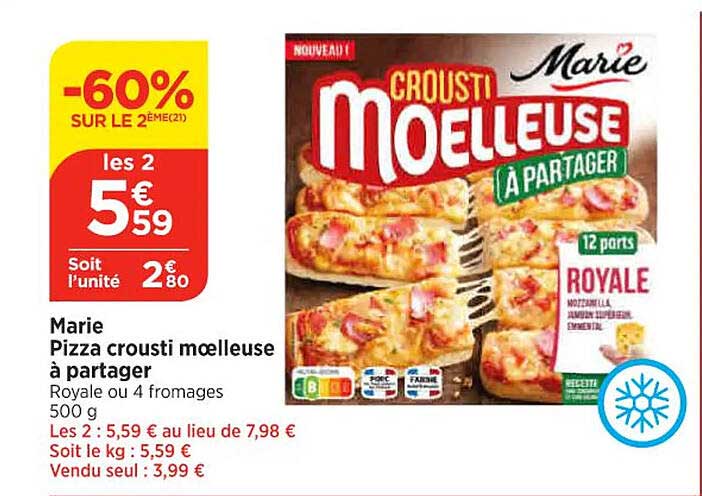 marie pizza crousti moelleuse à partager