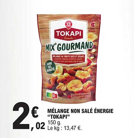 mélange non salé énergie "tokapi"