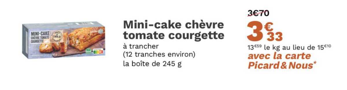 Mini-cake Chèvre Tomate Courgette