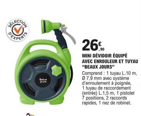 mini dévidoir équipé avec enrouleur et tuyau "beaux jours"