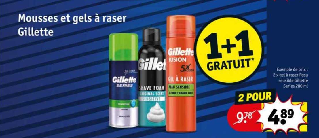 mousses et gels à raser gillette
