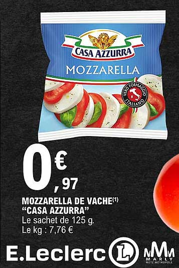 mozzarella de vache "casa azzurra"