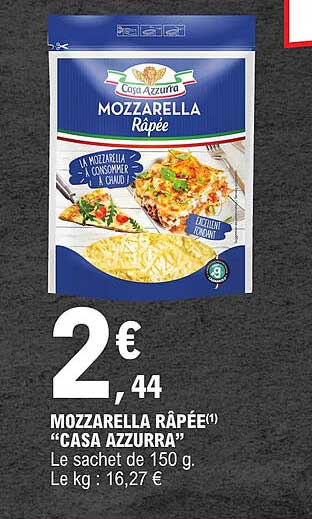 mozzarella râpée "casa azzurra"