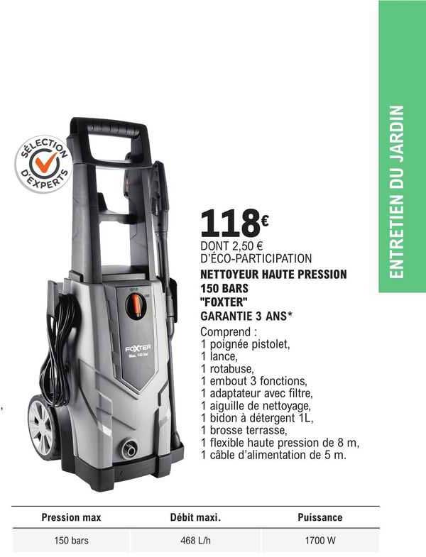 nettoyeur haute pression 150 bars "foxter"