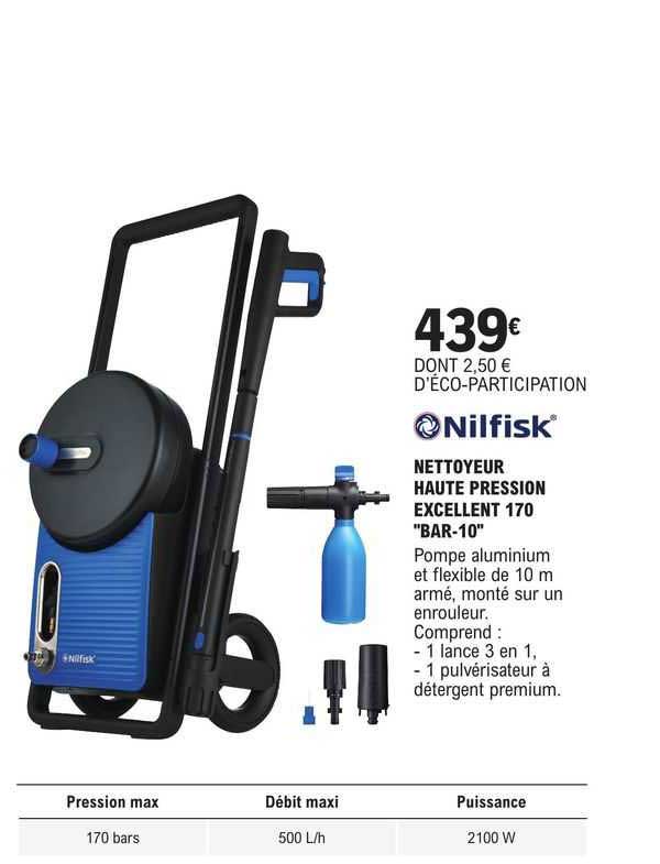 Nilfisk Nettoyeur Haute Pression Excellent 170 "bar-10"