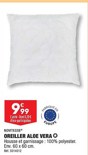 Novitesse Oreiller Aloe Vera