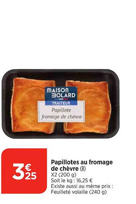 papillotes au fromage de chèvre