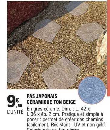 pas japonais céramique ton beige