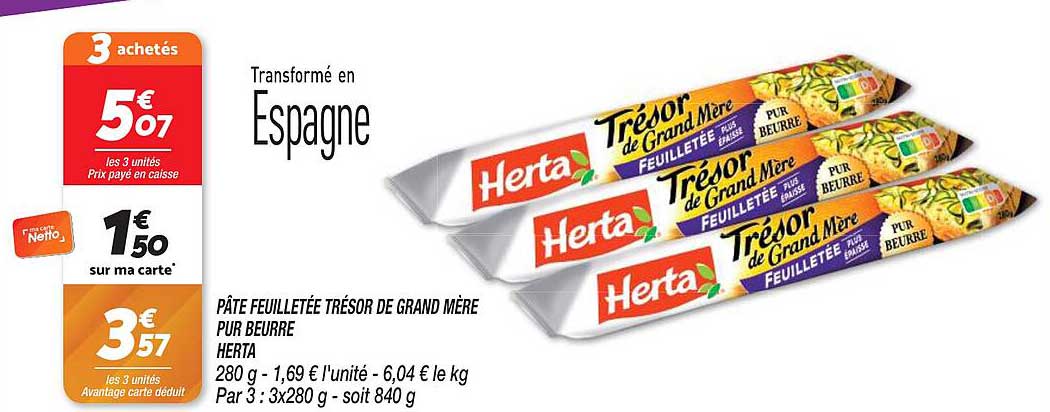 pâte feuilletée trésor de grand mère pur beurre herta