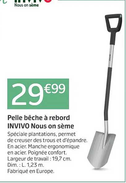 pelle bêche à rebord invivo nous on sème