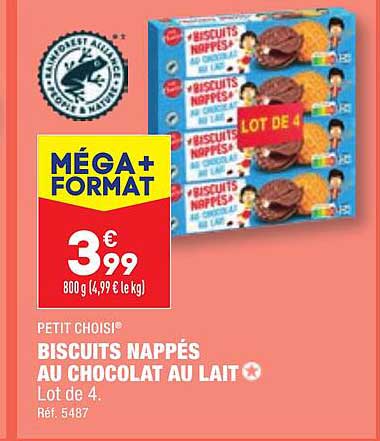 petit choisi biscuits nappés au chocolat au lait