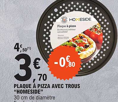 plaque à pizza avec trous "homeside"