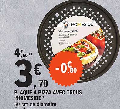 plaque à pizza avec trous "homeside"