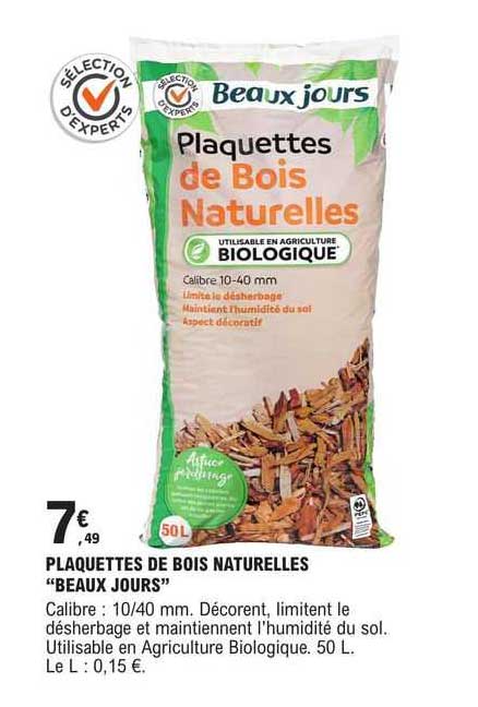 plaquettes de bois naturelles "beaux jours"