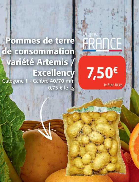 pommes de terre de consommation variété artemis/excellency
