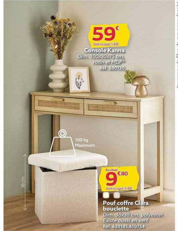 Pouf Coffre Clara Bouclette