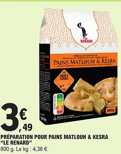 préparation pour pains matlouh & kesra "le renard"
