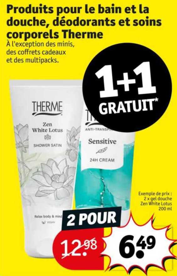 produits pour le bain et la douche, déodorants et soins corporels therme
