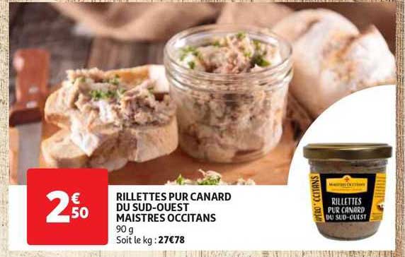 rillettes pur canard du sud-ouest maistres occitans