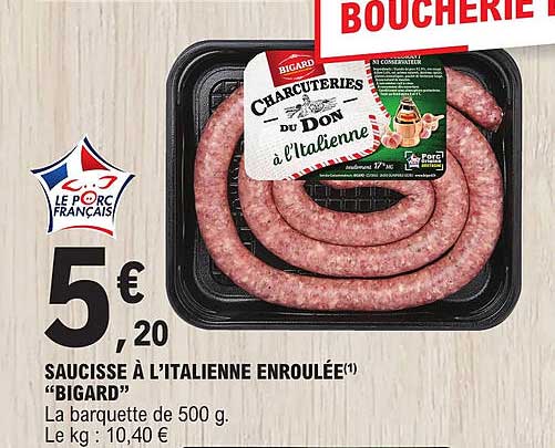 saucisse à l'italienne enroulée "bigard"