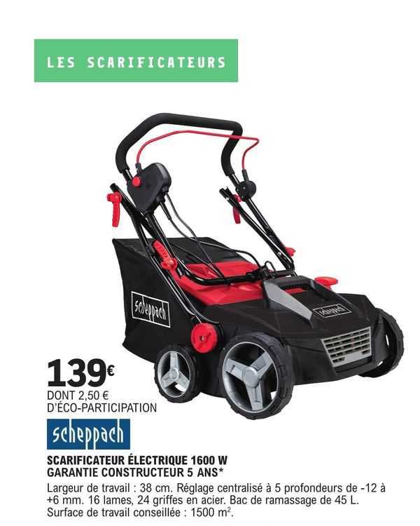 Scheppach Scarificateur électrique 1600w