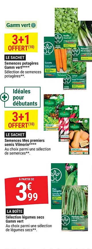 semences potagères gamm vert, semences mes premiers semis vilmorin