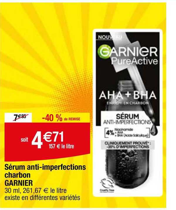 sérum anti-imperfections charbon garnier
