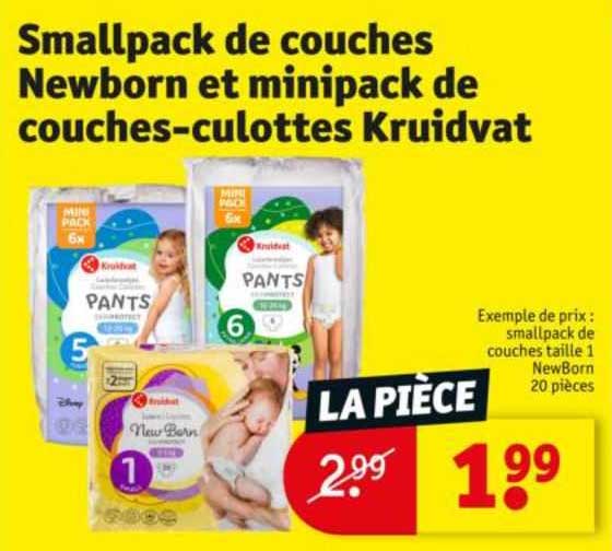 smallpack de couches newborn et minipack de couches-culottes kruidvat