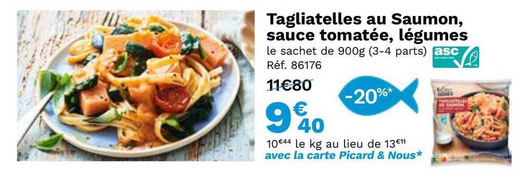 Tagliatelles Au Saumon, Sauce Tomatée, Légumes
