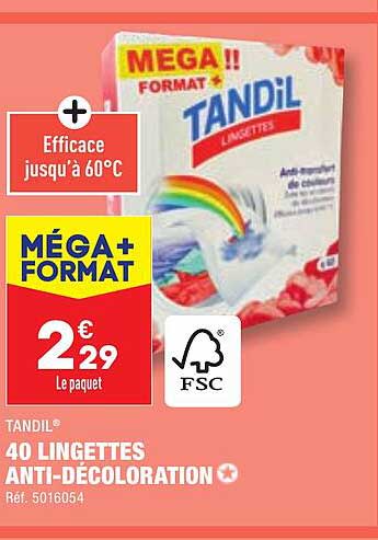 tandil 40 lingettes anti-décoloration