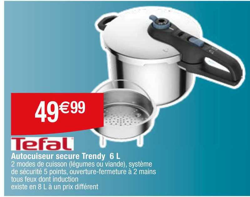 Tefal Autocuiseur Secure Trendy 6 L