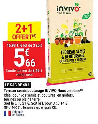 terreau semis bouturage invivo nous on sème